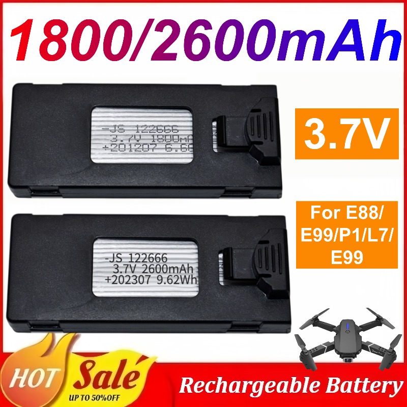 Drone Battery Li-Ion - 1800mAh/2600mAh 3.7V 리튬이온 충전식 배터리 E88