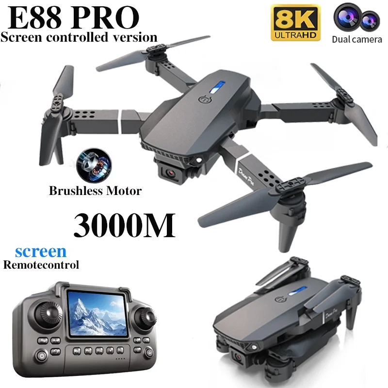 전문가용 E88 PRO 드론, 화면 탑재 8K HD 카 - Drone Battery Case 리뷰 및 가격