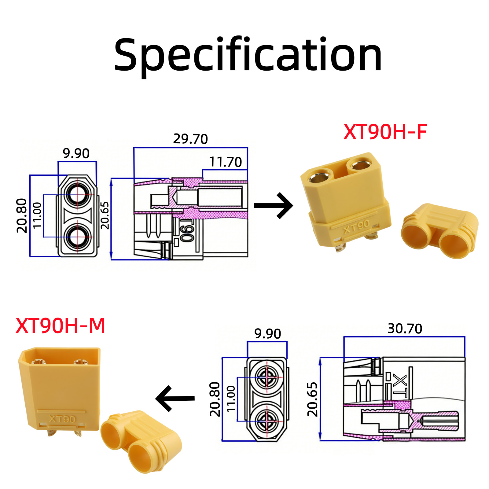 XT90 남성 여성 커넥터 플러그 용접 터미널 플러그  - Drone Battery Connector 리뷰 및 가격